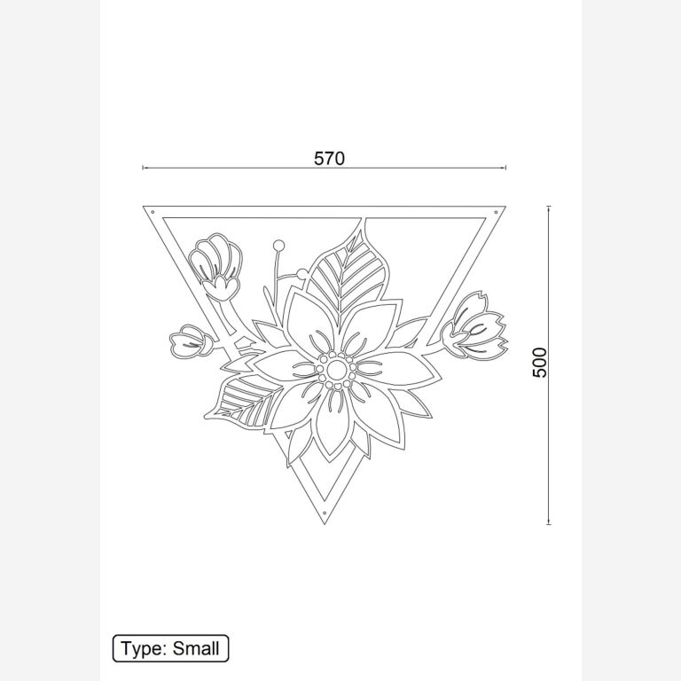 Corten steel wall decor Flower 1.0