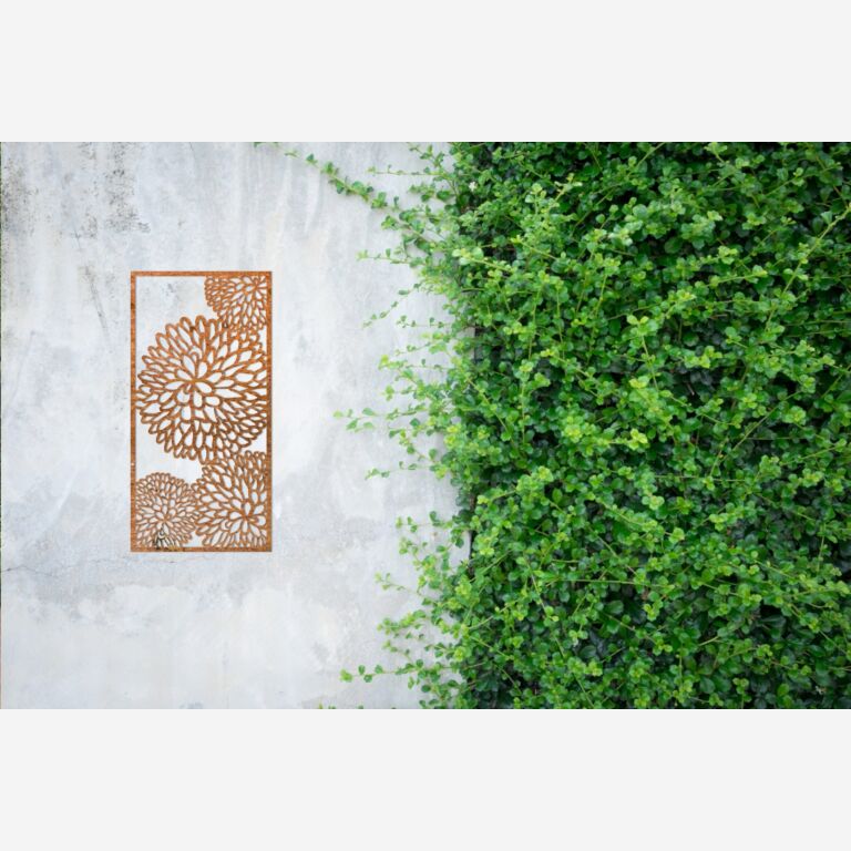 Corten steel wall decor Flower 2.0