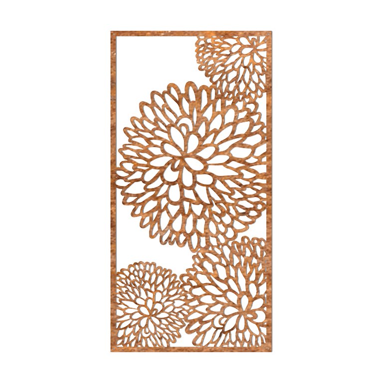 Corten steel wall decor Flower 2.0