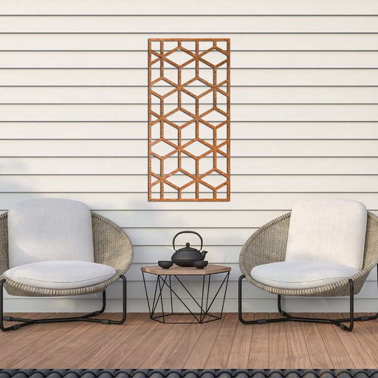 Corten steel wall decor Geometric shapes 2.0