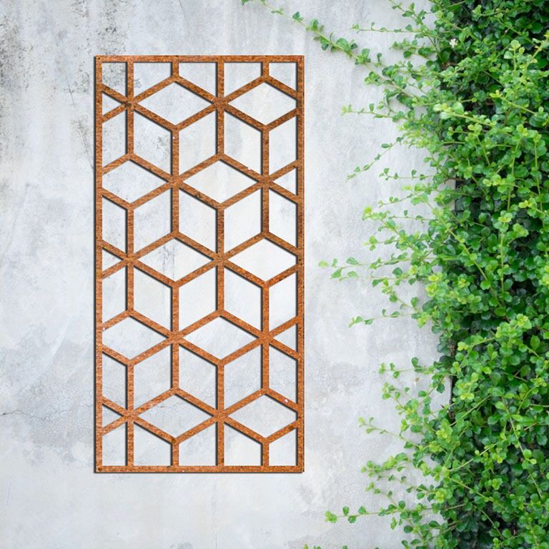 Corten steel wall decor Geometric shapes 2.0