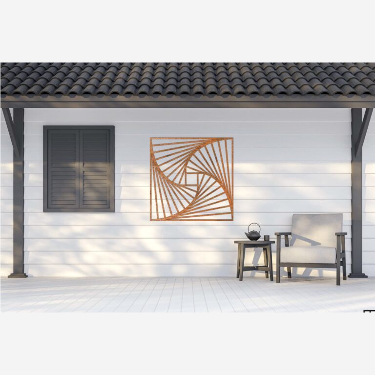 Corten steel wall decor Geometric shapes 3.0