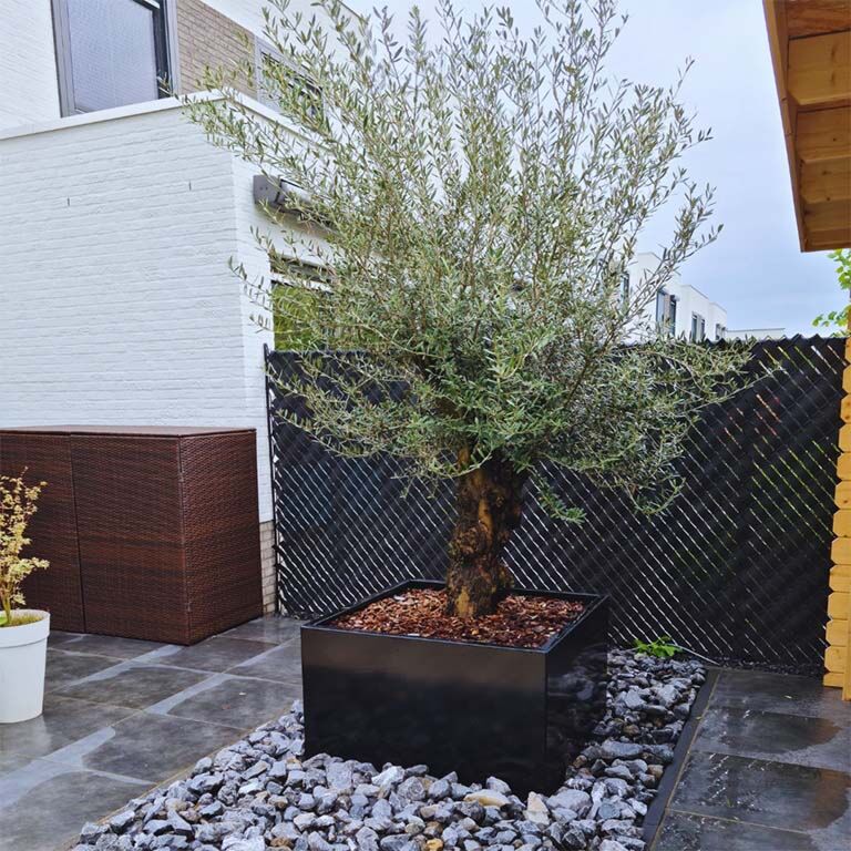 Powder coated steel planter Miami 100 x 100 cm