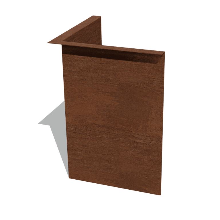 Corten steel border edge angled 45 cm inside corner