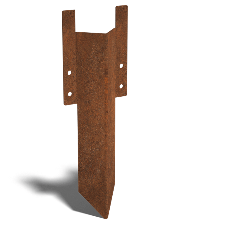 Corten steel support pin short 12 - 15 cm