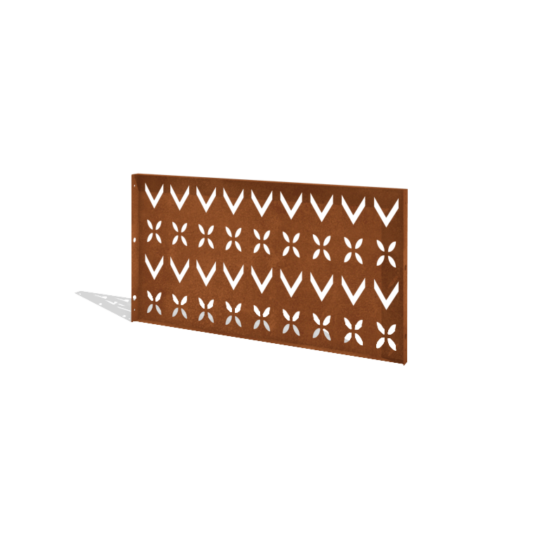 Corten steel garden fence H panel V 120 x 63,3 cm