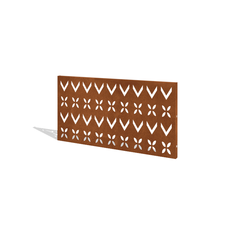 Corten steel garden fence H panel V 120 x 63,3 cm