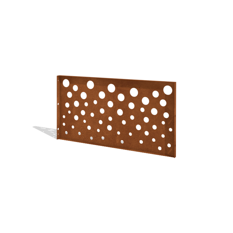 Corten steel garden fence H panel B 120 x 63,3 cm