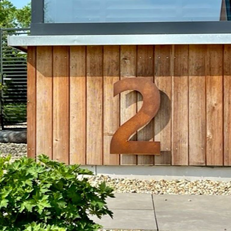 Corten steel house number 2 - 50 cm