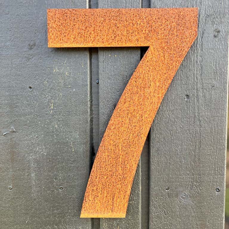 Corten steel house number 7 - 30 cm
