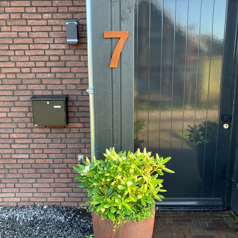Corten steel house number 7 - 30 cm
