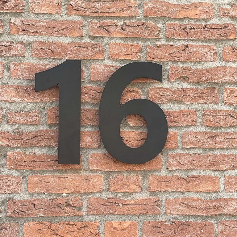 Black Stainless steel house number 1 - 30 cm
