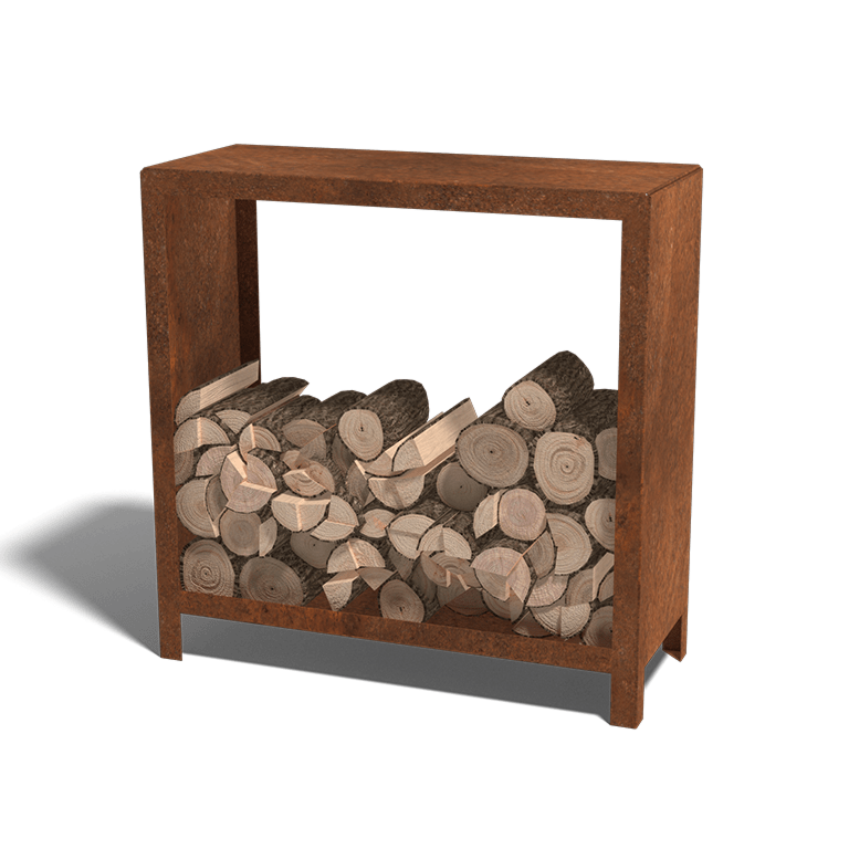 Corten steel log storage Indiana 100 x 100 x 40 cm