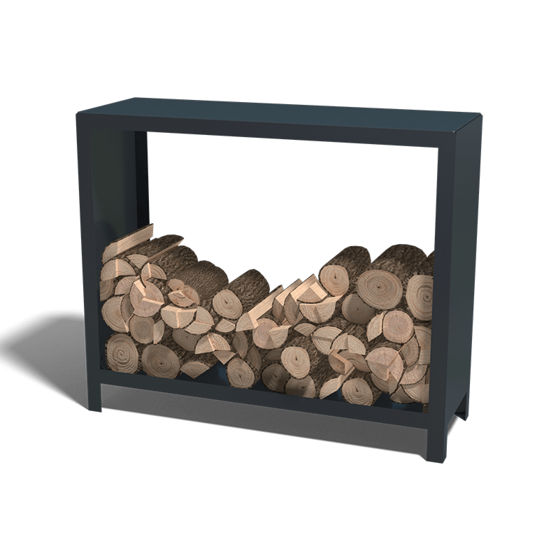 Powder-coated steel log storage Indiana 100 x 120 x 40 cm