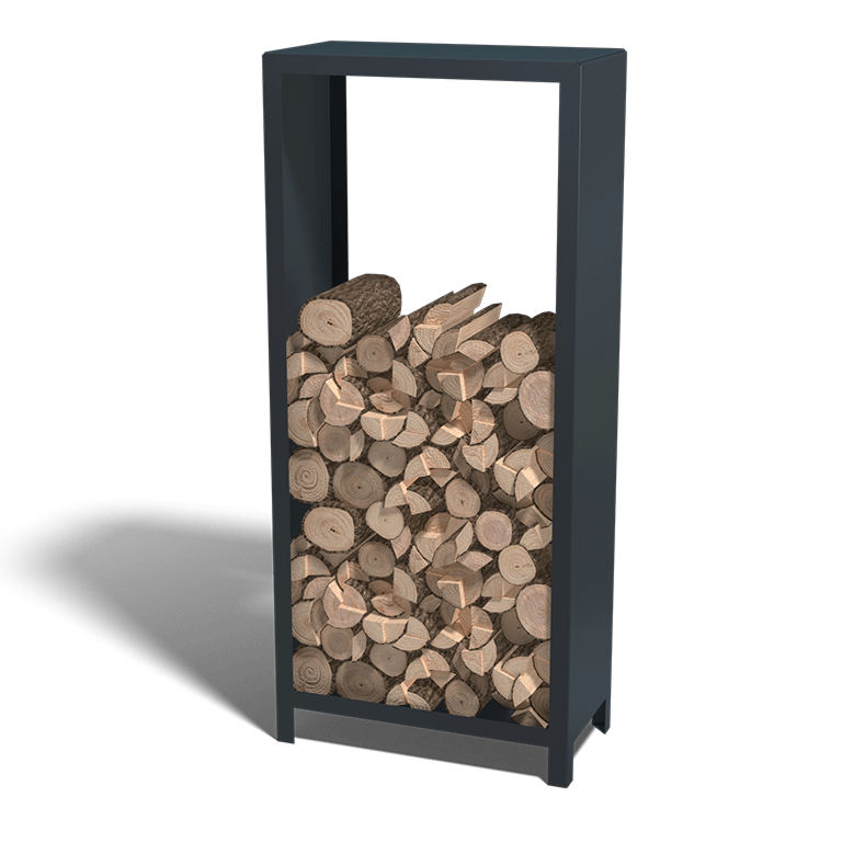 Powder-coated steel log storage Indiana 180 x 80 x 40 cm
