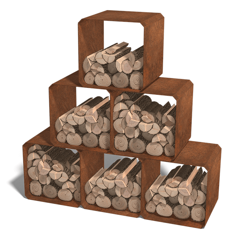 Corten steel log storage Colorado - 6 pieces