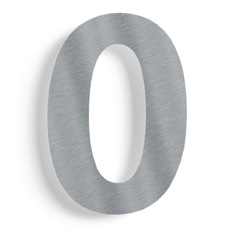 Stainless steel house number 0 - 15 cm