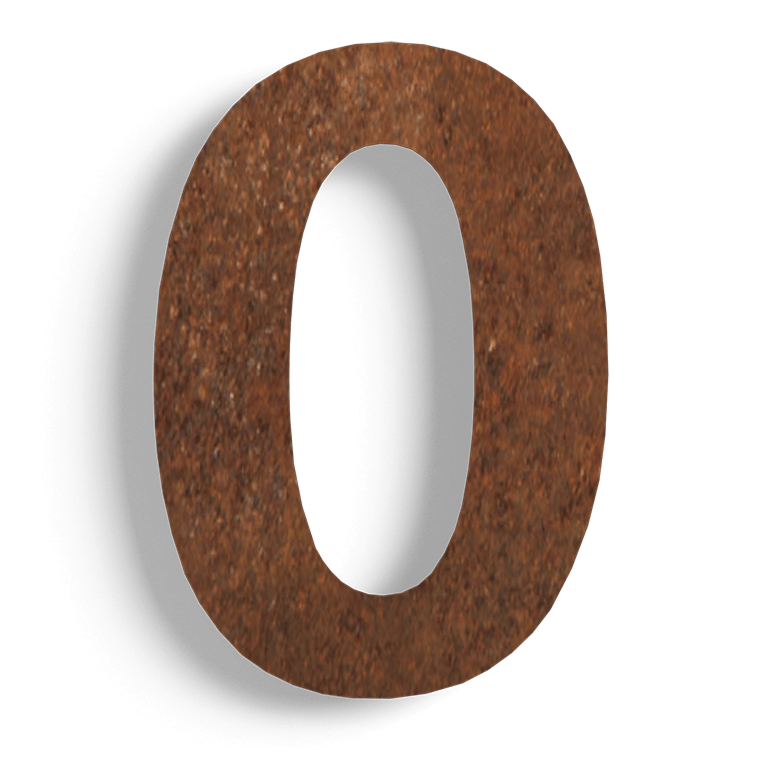 Corten steel house number 0 - 50 cm