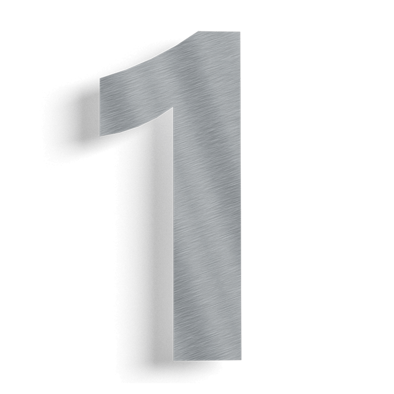 Stainless steel house number 1 - 30 cm