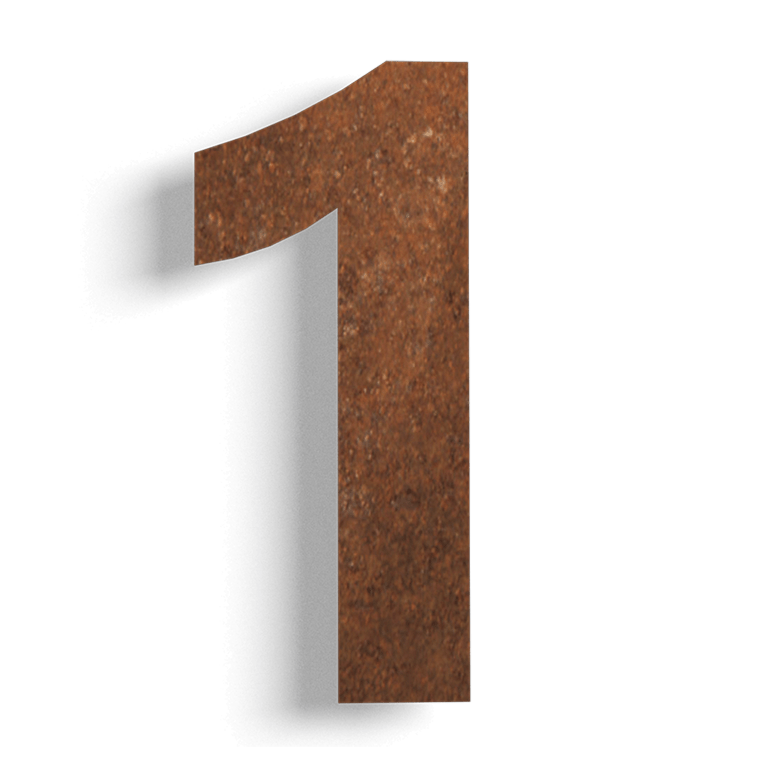 Corten steel house number 1 - 15 cm