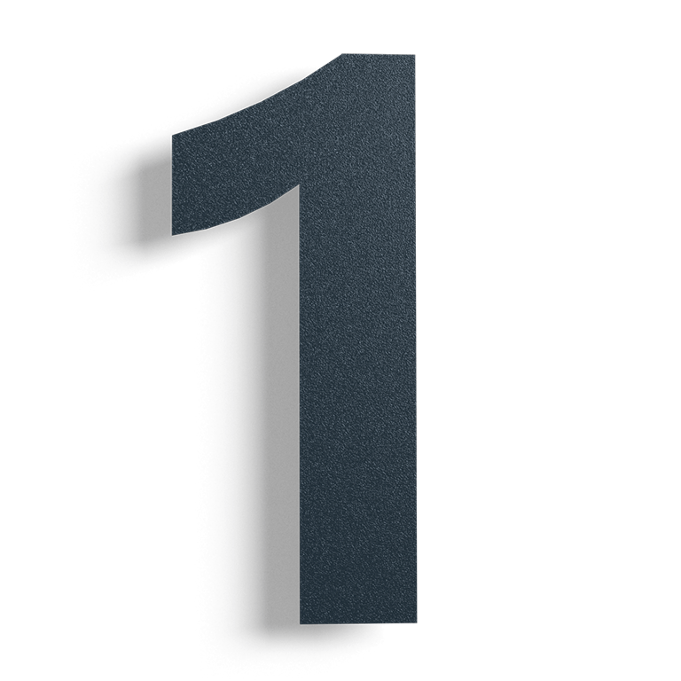 Black stainless steel (adhesive)house number 1 - 15 cm