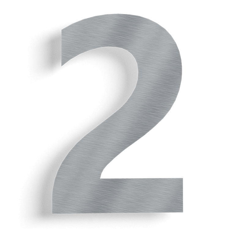 Stainless steel house number 2 - 30 cm