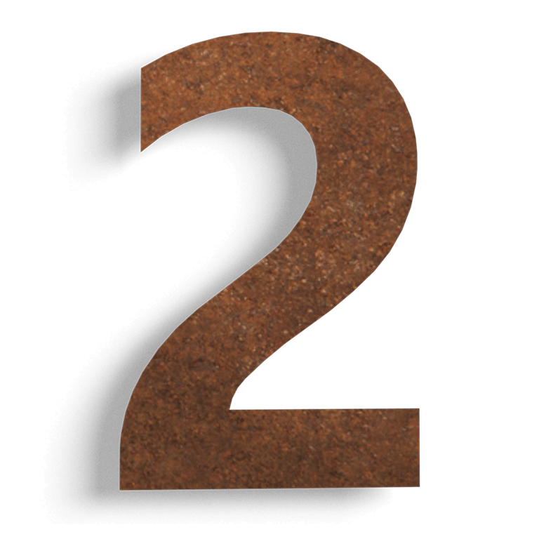 Corten steel (slab)house number 2 - 15 cm