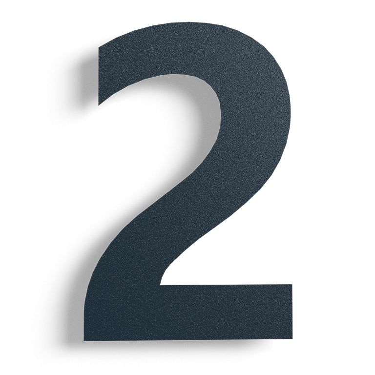 Black Stainless steel house number 2 - 80 cm