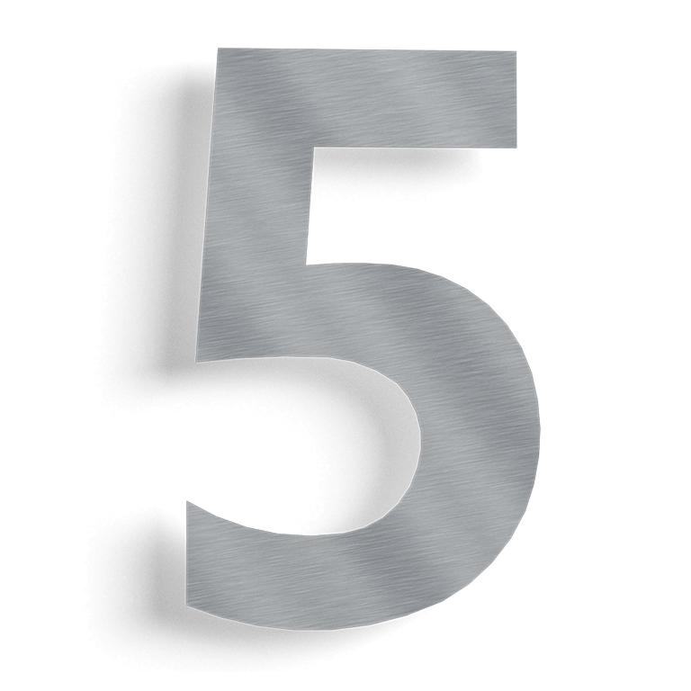 Stainless steel (slice)house number 5 - 15 cm