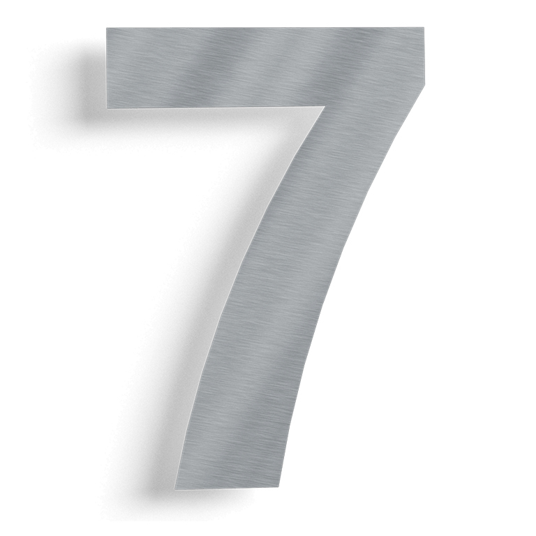 Stainless steel house number 7 - 80 cm