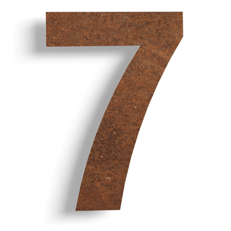 Corten steel house number 7 - 30 cm