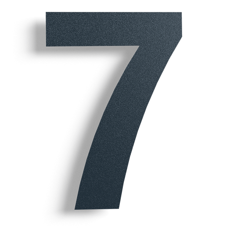 Black Stainless steel house number 7 - 15 cm