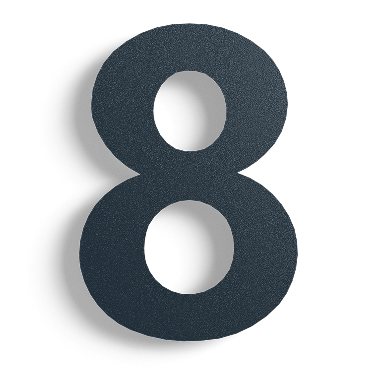 Black Stainless steel house number 8 - 50 cm