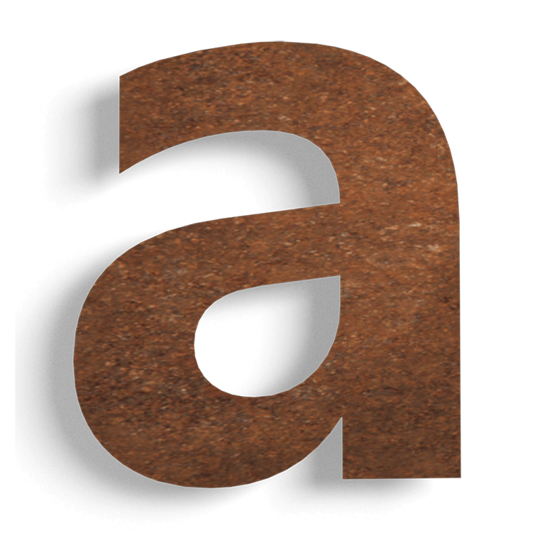 Corten steel house number a - 15 cm