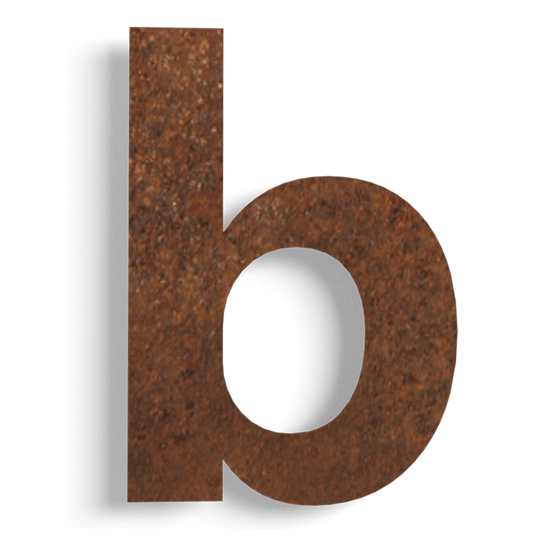 Corten steel house number b - 22 cm