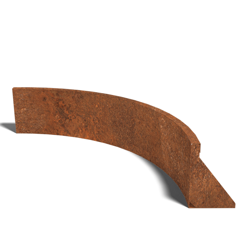 Corten steel retaining wall inside curve 100 x 100 cm (height 30 cm)