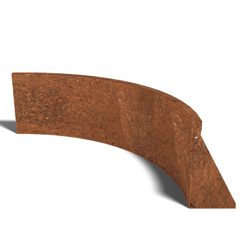 Corten steel retaining wall inside curve 100 x 100 cm (height 40 cm)