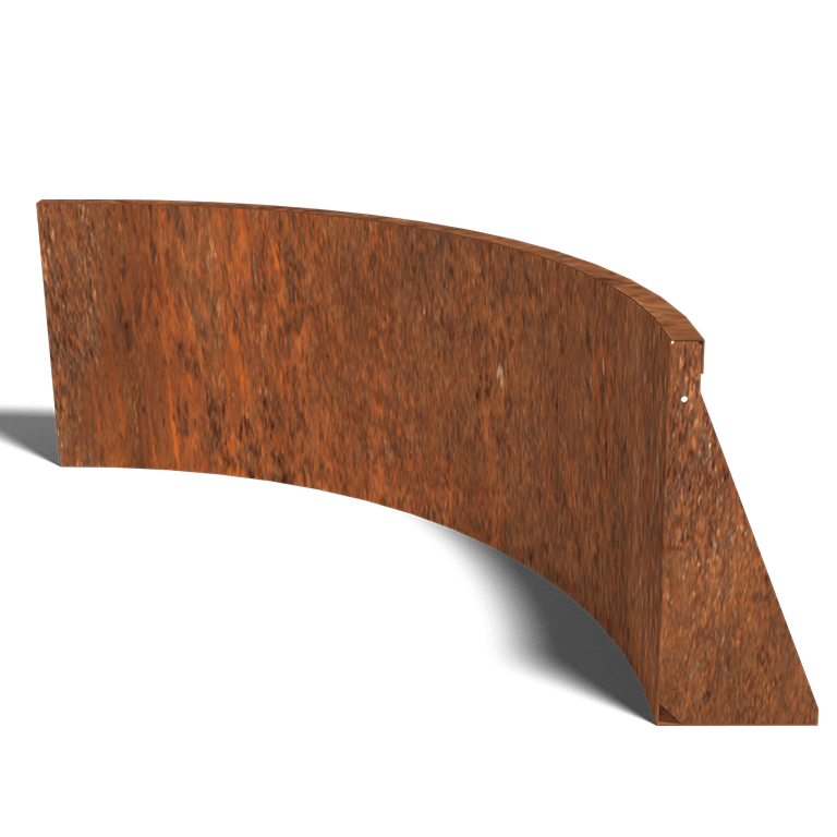 Corten steel retaining wall inside curve 100 x 100 cm (height 50 cm)