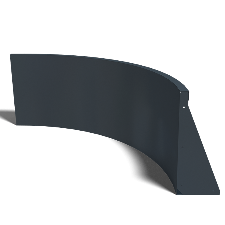 Powder coated steel retaining wall inside curve 100 x 100 cm (height 50 cm)
