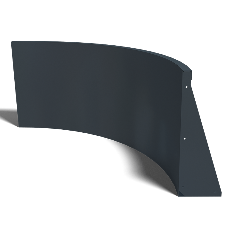 Powder coated steel retaining wall inside curve 100 x 100 cm (height 60 cm)