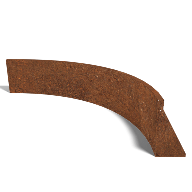 Corten steel retaining wall inside curve 150 x 150 cm (height 40 cm)