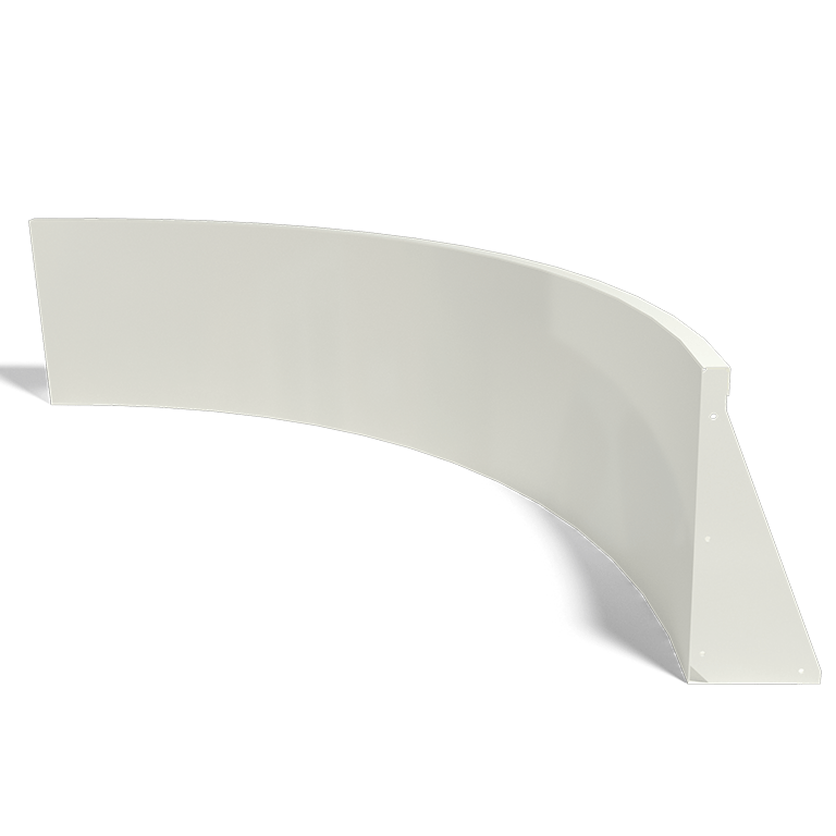 Powder coated steel retaining wall inside curve 150 x 150 cm (height 50 cm)