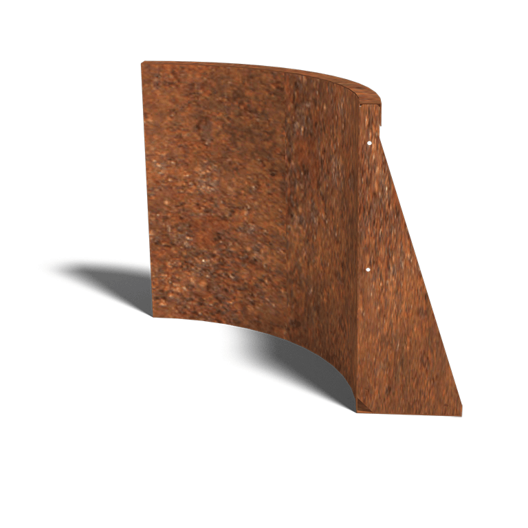 Corten steel retaining wall inside curve 50 x 50 cm (height 60 cm)