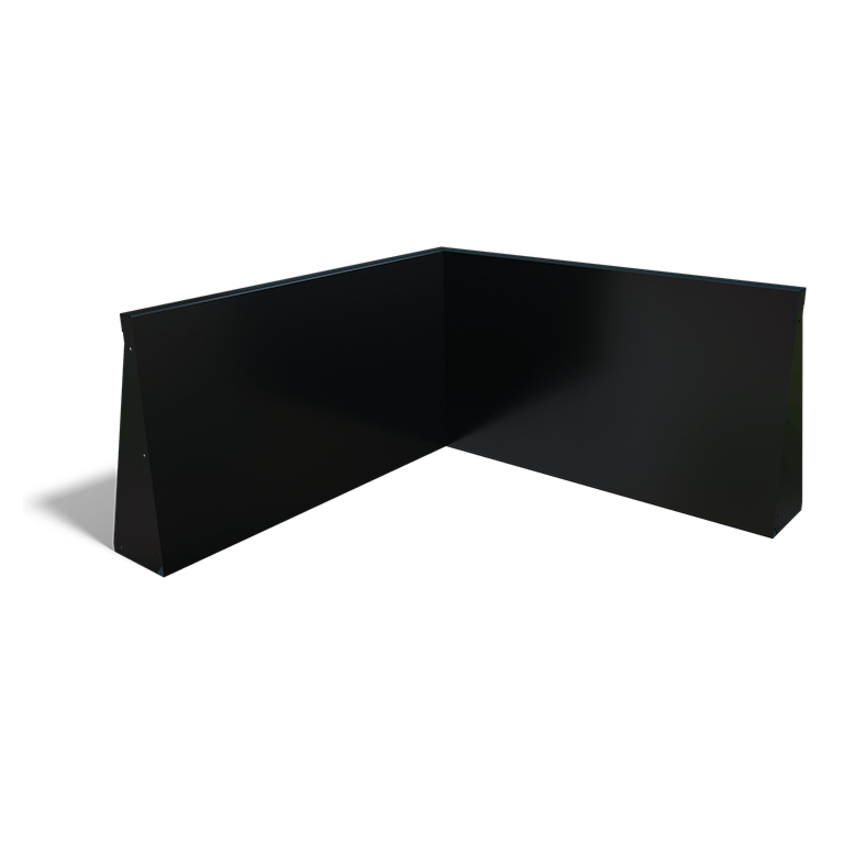 Powder coated steel retaining wall inside corner 100 x 100 cm (height 60 cm)