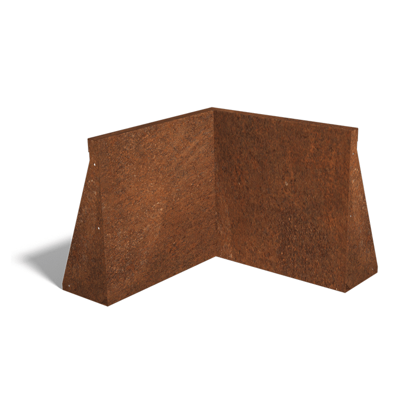 Corten steel retaining wall inside corner 50 x 50 cm (height 50 cm)