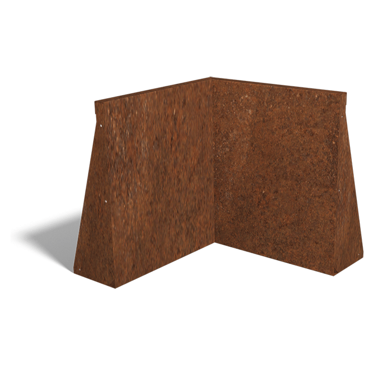 Corten steel retaining wall inside corner 50 x 50 cm (height 60 cm)