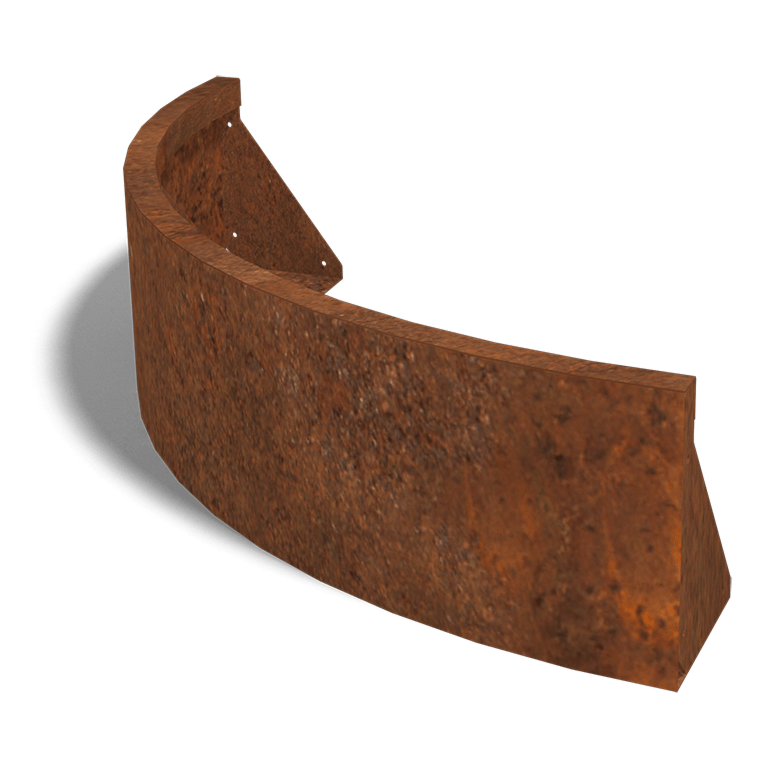 Corten steel retaining wall outside curve 100 x 100 cm (height 30 cm)