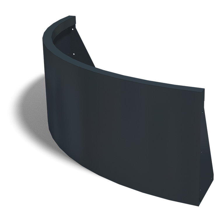 Powder coated steel retaining wall outside curve 100 x 100 cm (height 40 cm)