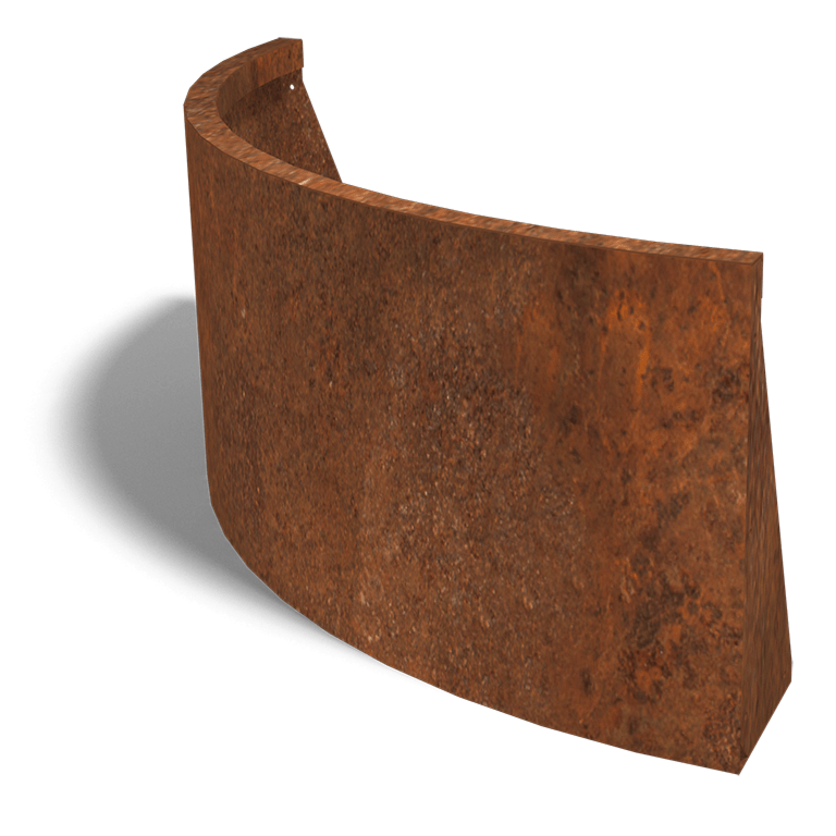 Corten steel retaining wall outside curve 100 x 100 cm (height 50 cm)