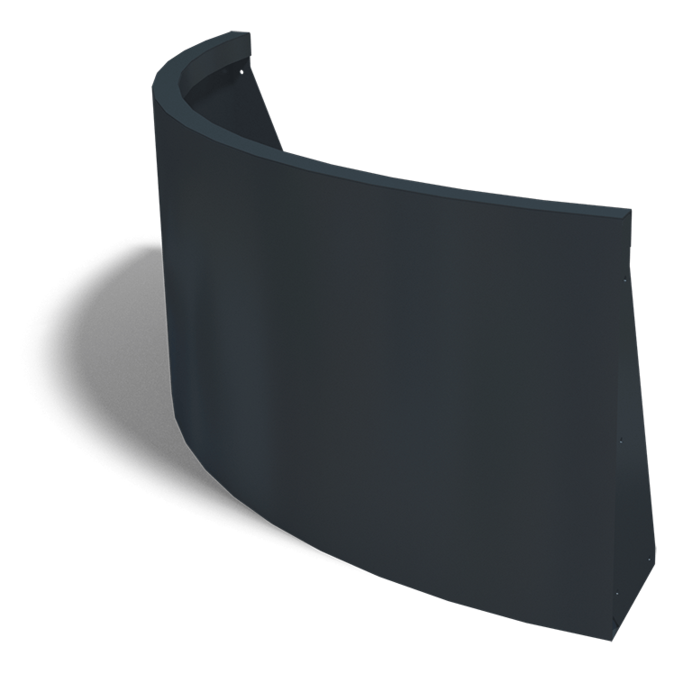 Powder coated steel retaining wall outside curve 100 x 100 cm (height 50 cm)